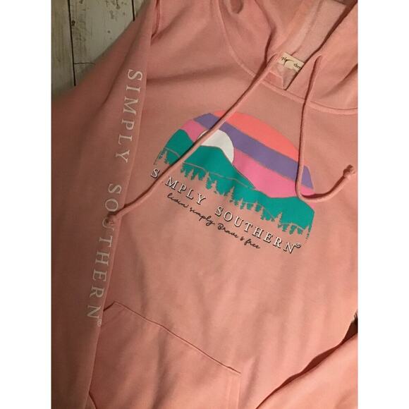 Simply Southern Collection Hoodie Sweatshirt size Medium Pink - Picture 4 of 7